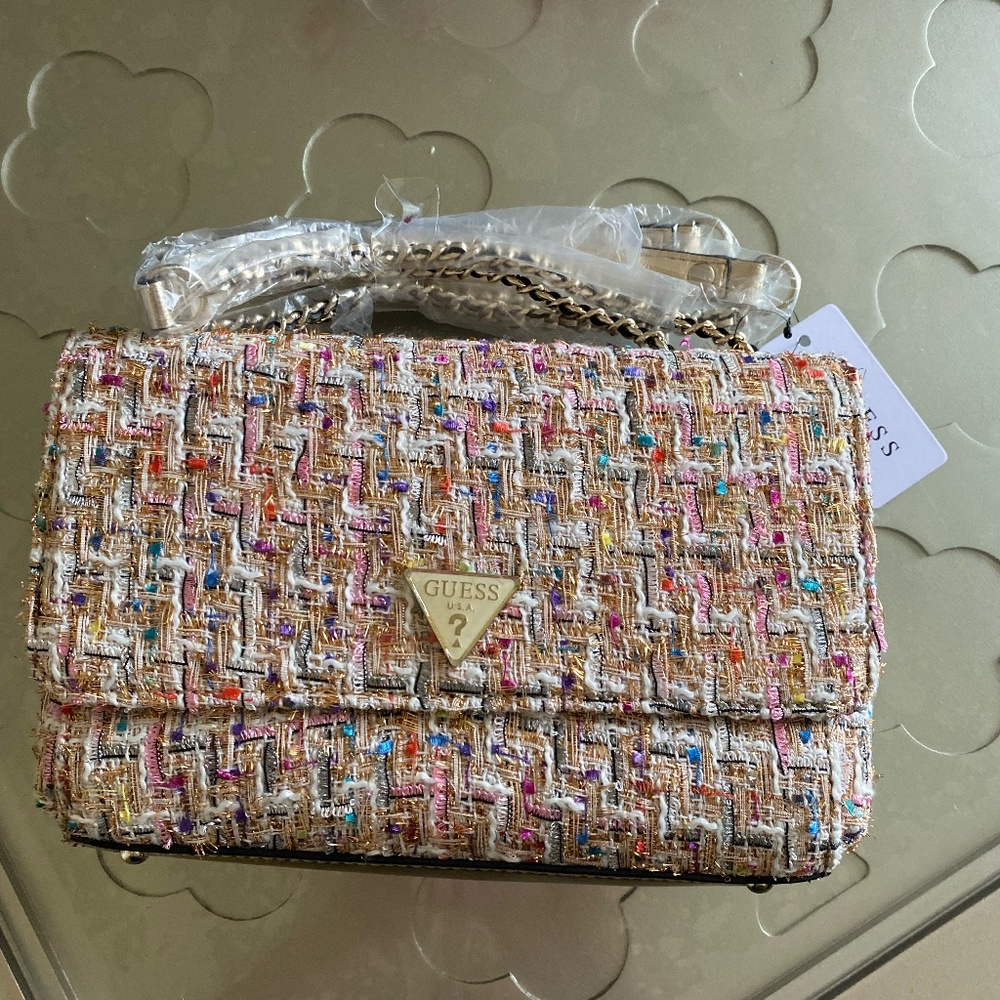 Guess tweed multicolour handbag